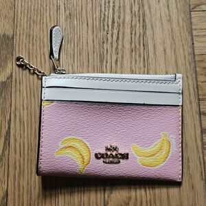 Coach Banana Pink ID Holder Skinny Case Wallet Cardholder